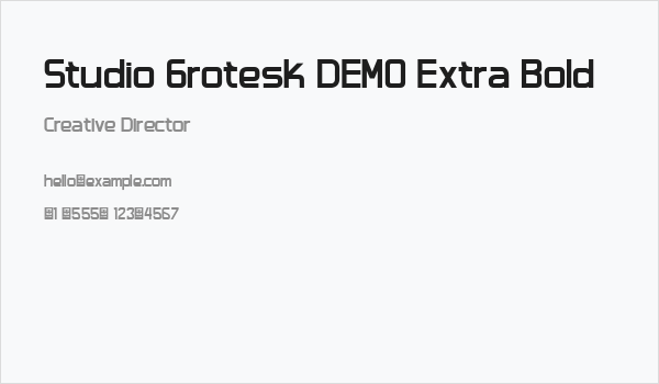 Studio Grotesk DEMO Extra Bold Business Card
