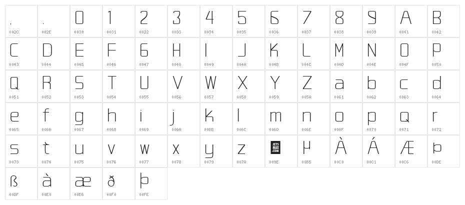 Studio Grotesk DEMO Light Character Map