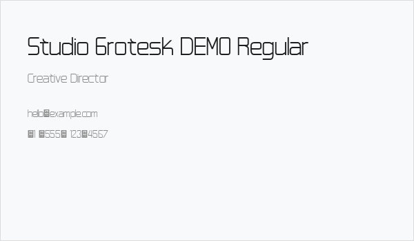 Studio Grotesk DEMO Regular Business Card