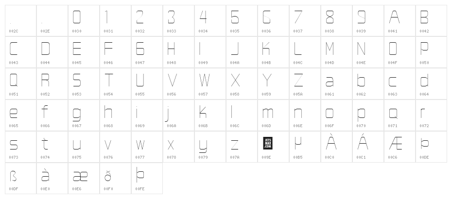 Studio Grotesk DEMO Thin Character Map