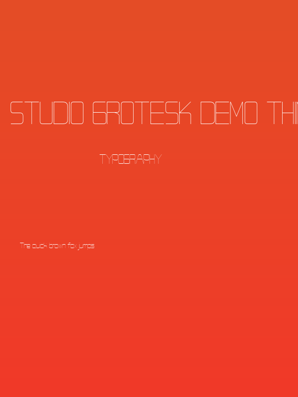 Studio Grotesk DEMO Thin Poster