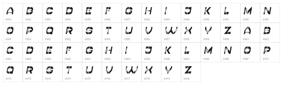 Studio Italic Character Map