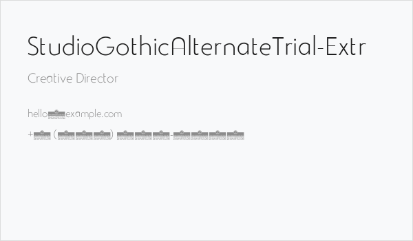 StudioGothicAlternateTrial-Extr Business Card