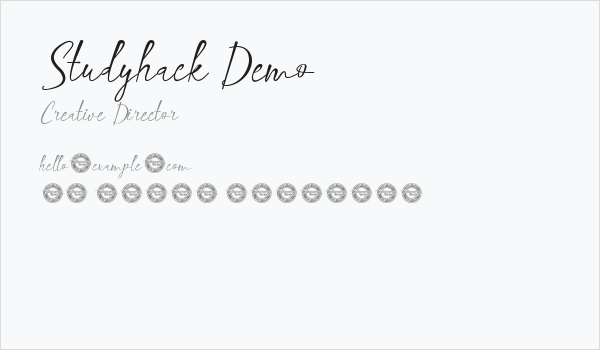 Studyhack Demo Business Card