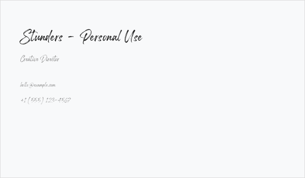 Stunders - Personal Use Business Card