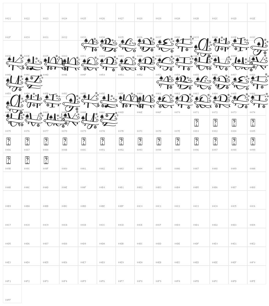 Stunning Christmas Monogram Character Map