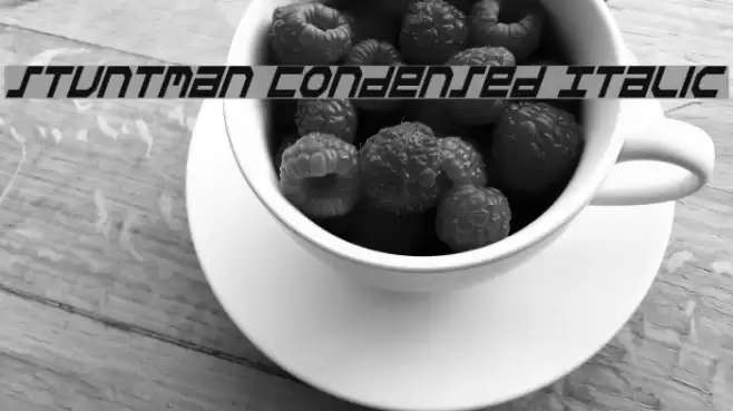 Stuntman Condensed Italic フォント examples
