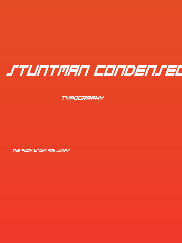 Stuntman Condensed Italic Poster