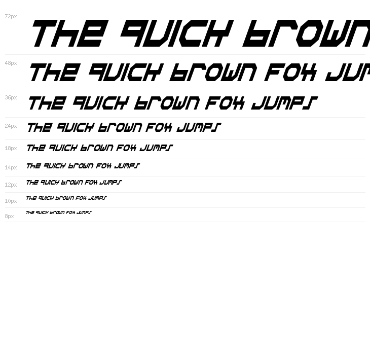 Stuntman Condensed Italic Waterfall