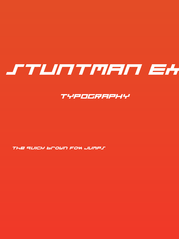 Stuntman Expanded Italic Poster
