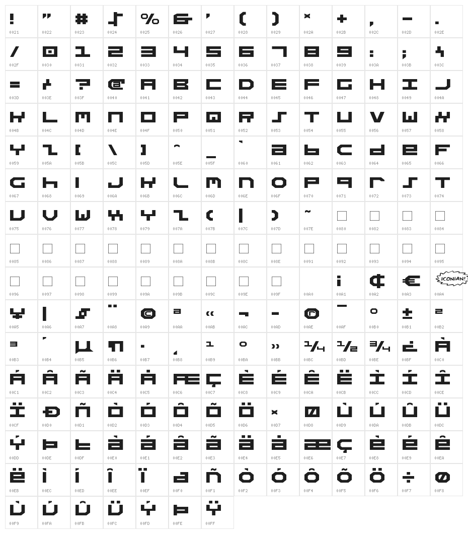 Stuntman Expanded Character Map