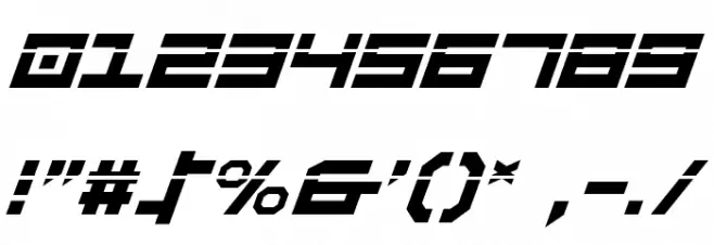 Stuntman Laser Italic Font OTHER CHARS