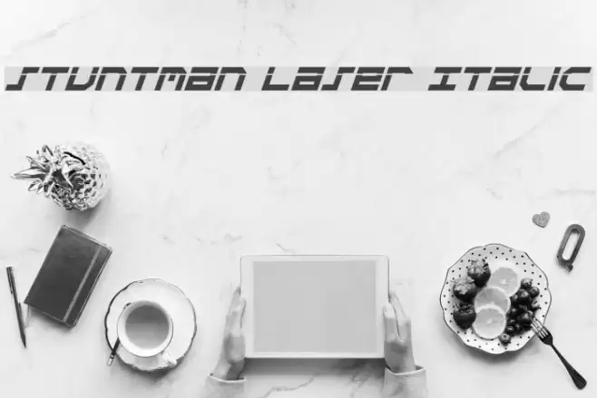 Stuntman Laser Italic Font examples