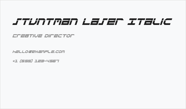 Stuntman Laser Italic Business Card