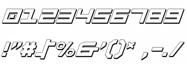 Stuntman Shadow Italic Шрифта ДРУГИЕ символов