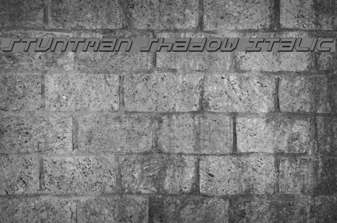 Stuntman Shadow Italic Шрифта examples