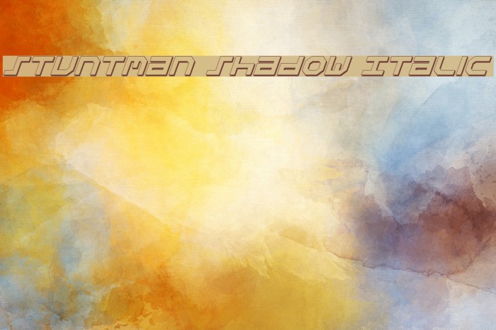 Stuntman Shadow Italic Font examples