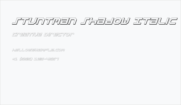 Stuntman Shadow Italic Business Card