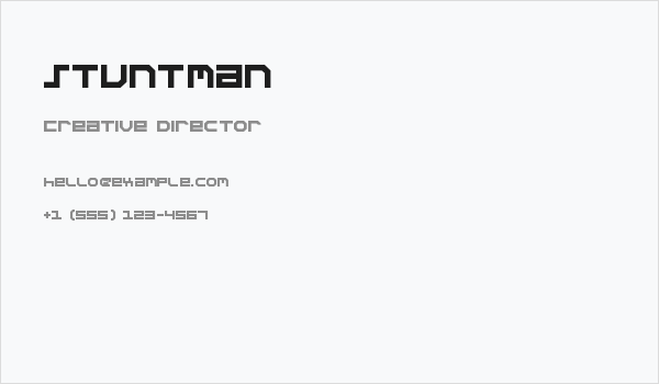 Stuntman Business Card