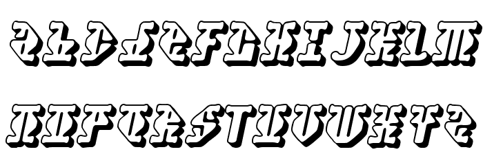 Stupefaction 3D Font LOWERCASE