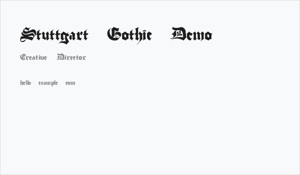 Stuttgart Gothic Demo Business Card