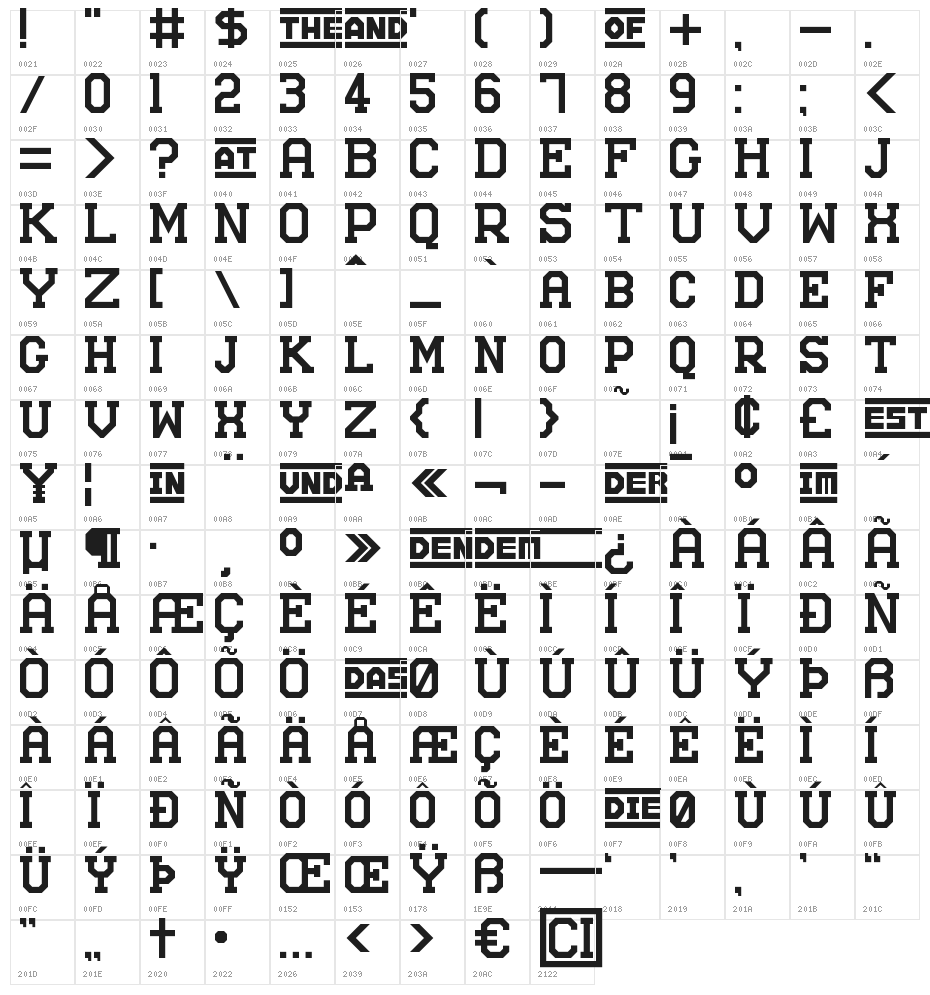 Stuttgart Messe Character Map