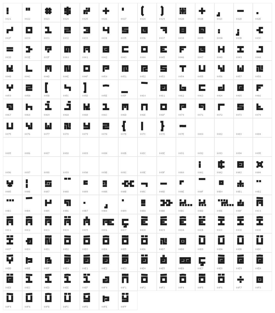 Styl Bold Character Map