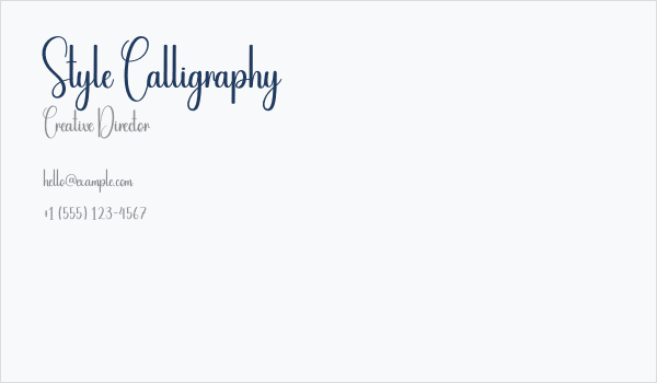 Style Calligraphy Business Card