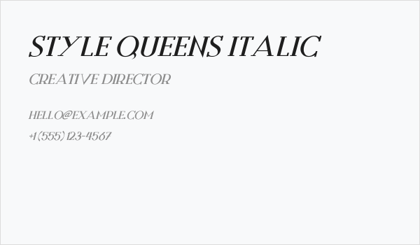 Style Queens Italic Business Card