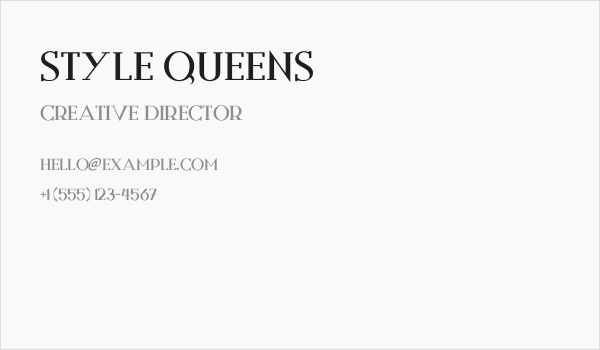 Style Queens Business Card