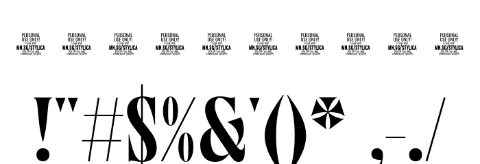 Stylica Headliner PERSONAL USE Regular Font OTHER CHARS