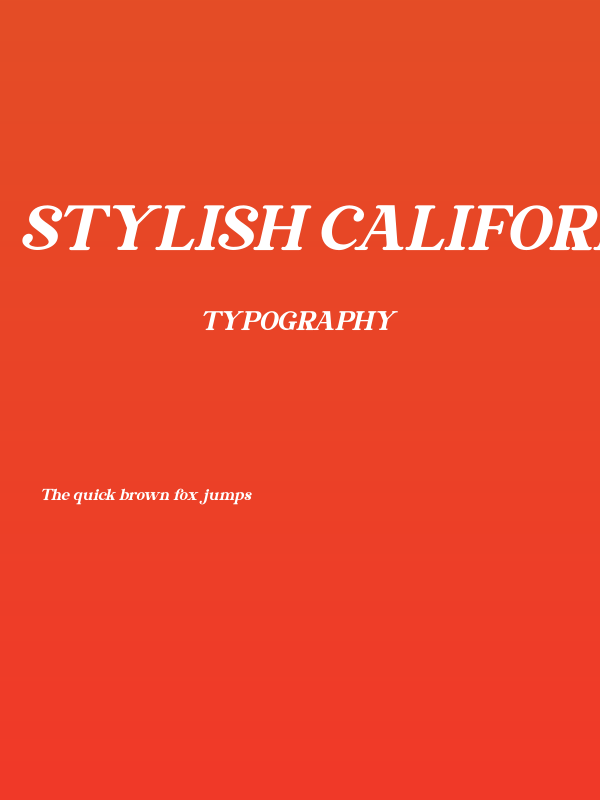 Stylish California Italic Poster