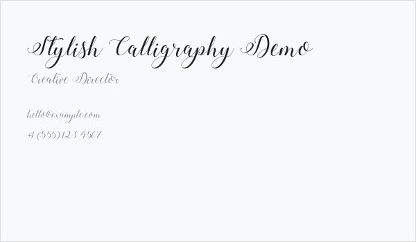 Stylish Calligraphy Demo Business Card