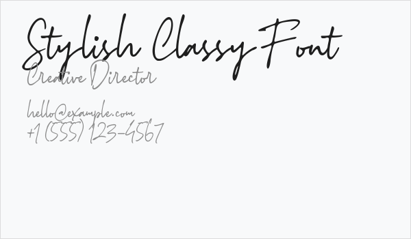 Stylish Classy Font Business Card