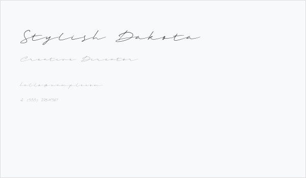 Stylish Dakota Business Card