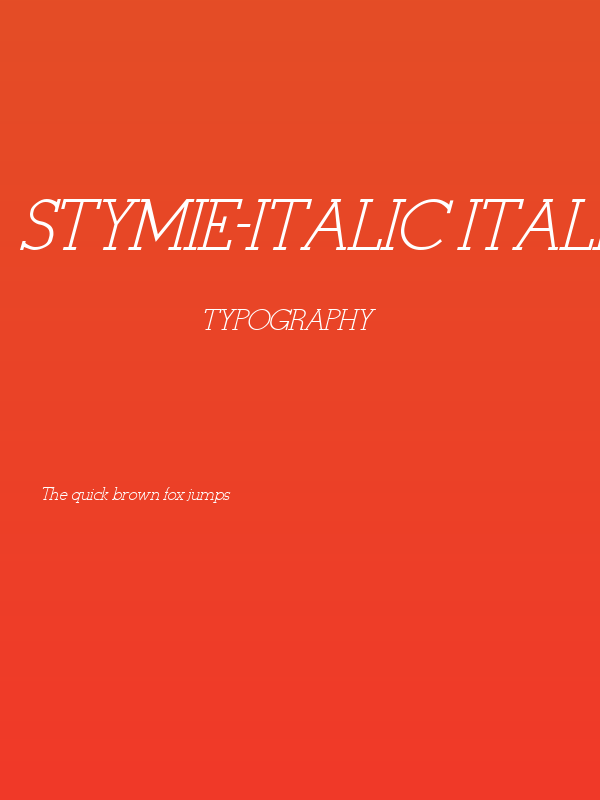 Stymie-Italic Italic Poster