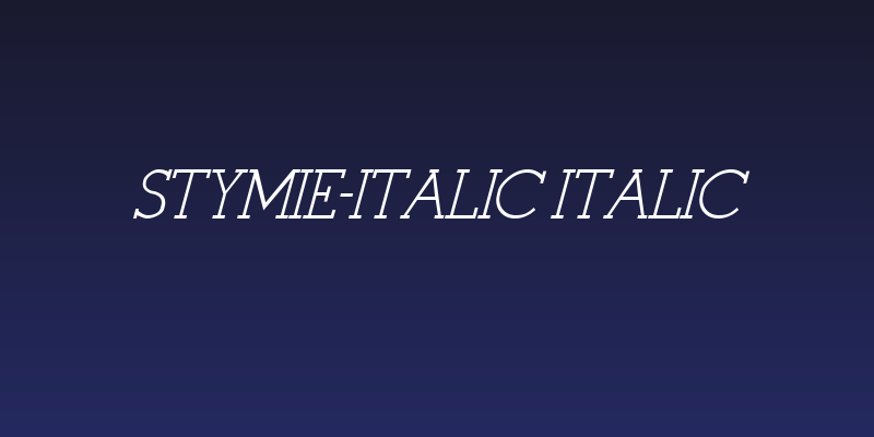 Stymie-Italic Italic Social Header