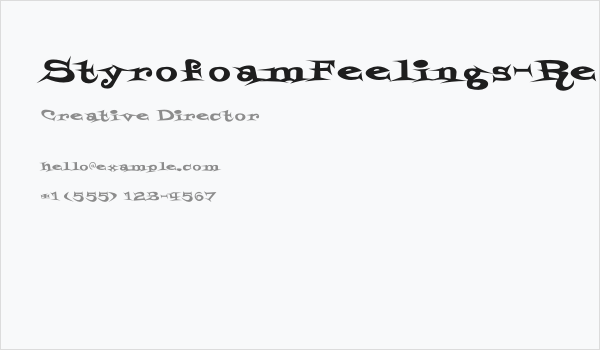 StyrofoamFeelings-Regular Business Card