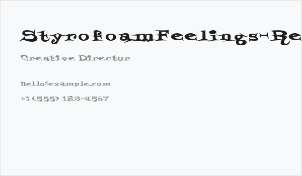 StyrofoamFeelings-Regular Business Card