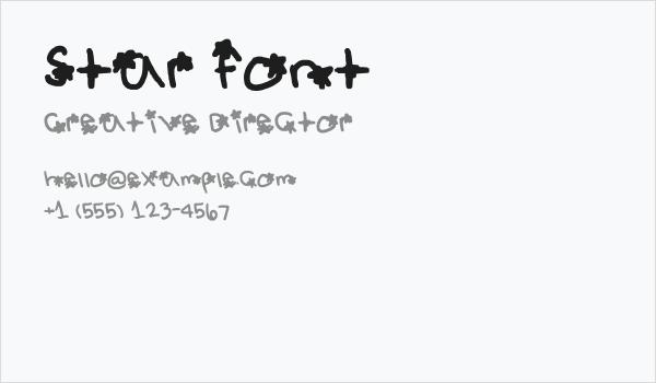 star font Business Card