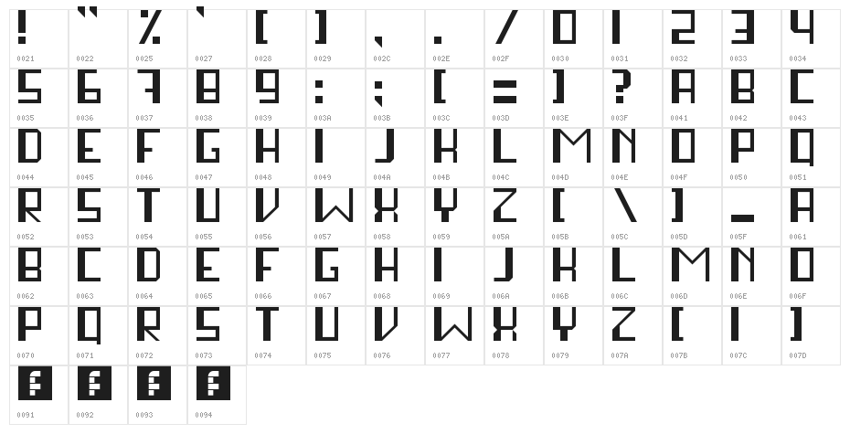 stay in square Regular Character Map