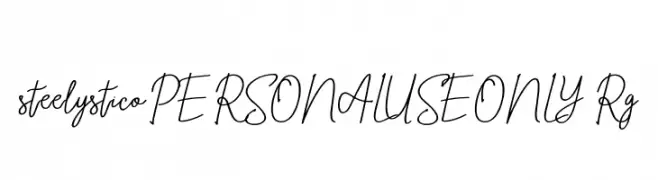steelysticoPERSONALUSEONLY-Rg  Frei Schriftart Herunterladen