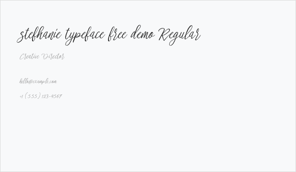 stefhanie typeface free demo Regular Business Card