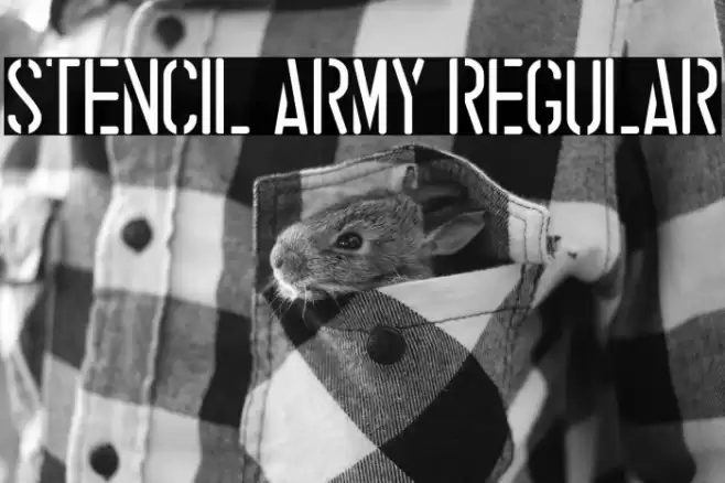 stencil army Regular Font examples