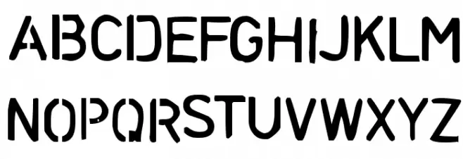 stencil bash Font UPPERCASE