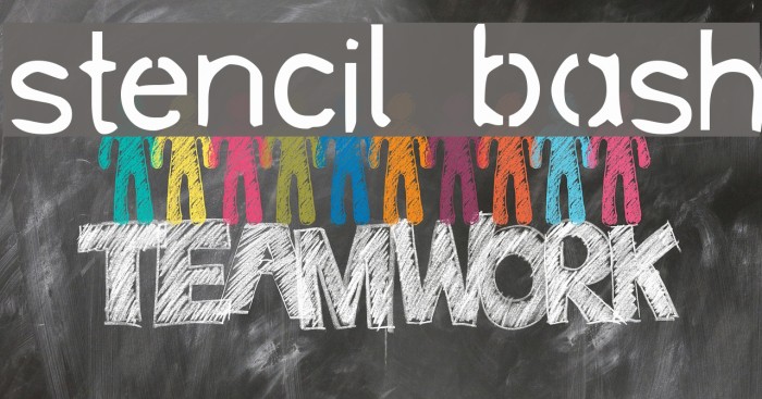 stencil bash Font examples