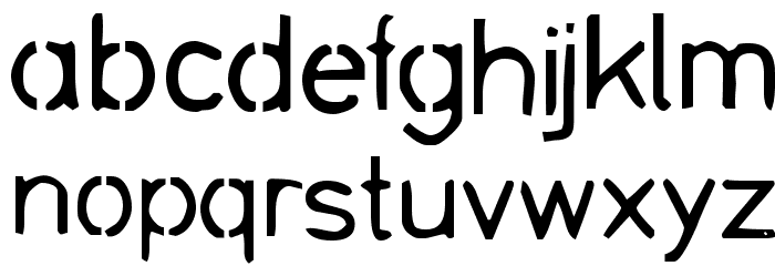 stencil bash Font LOWERCASE
