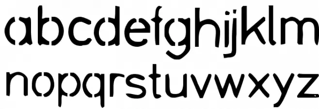 stencil bash Font LOWERCASE