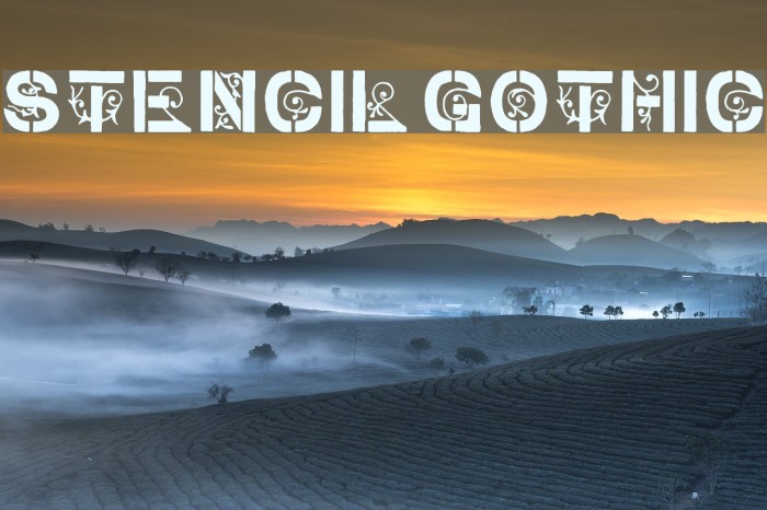 stencil gothic Font examples