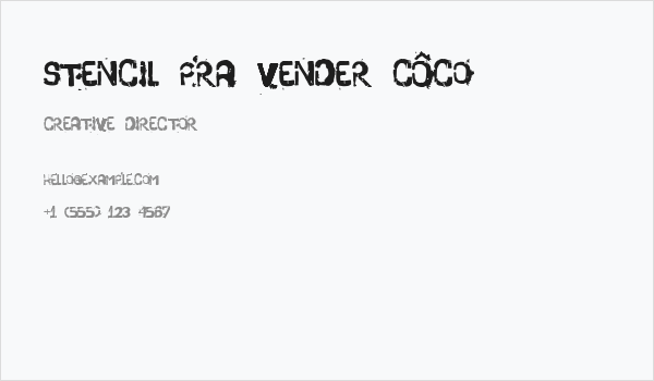 stencil pra vender côco Business Card